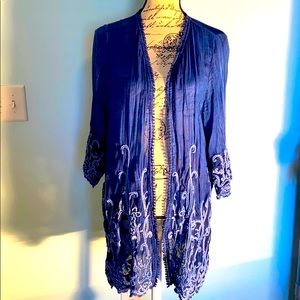 Soft Surroundings Blue Cardigan